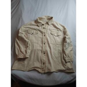 Time After Time‎ Jacket Womens Small Beige Minimalist Coastal Chic Utilitywear